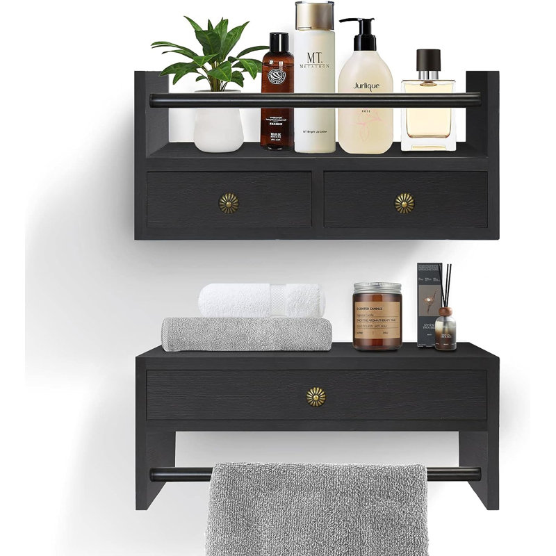 2 Piece Accent Shelf, Black