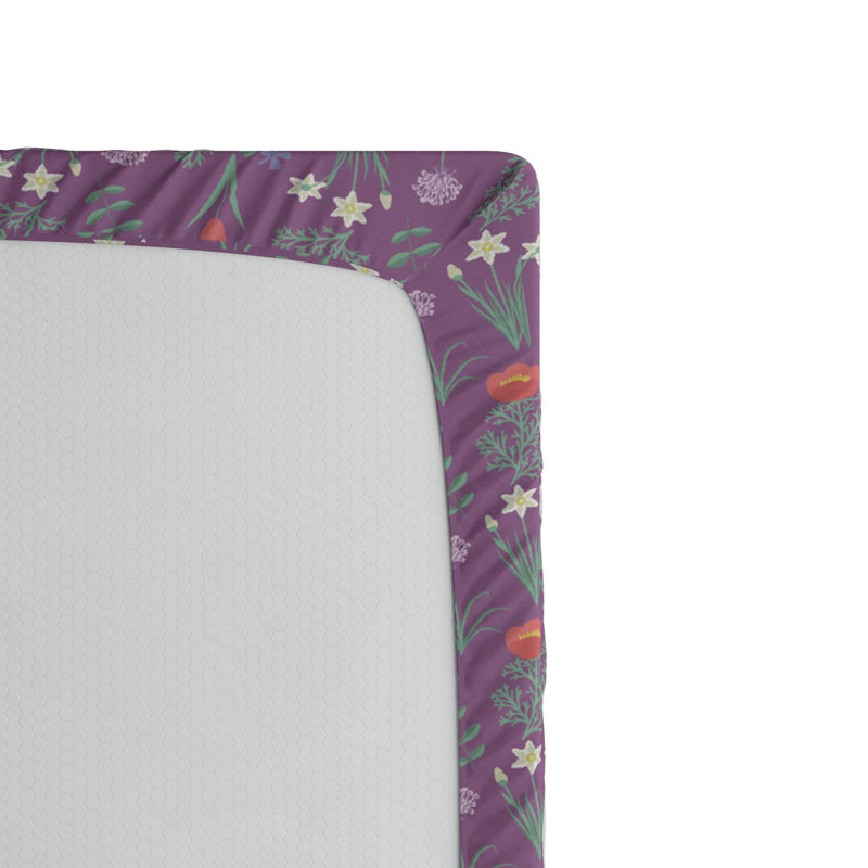 Microfiber Floral Fitted Sheet, Full Fitted Sheet