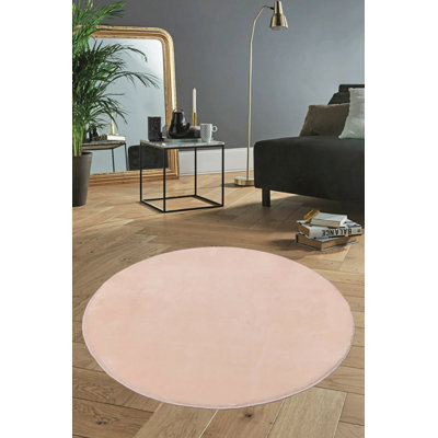 Tapis rose en jute tissé à la machine Deerdre