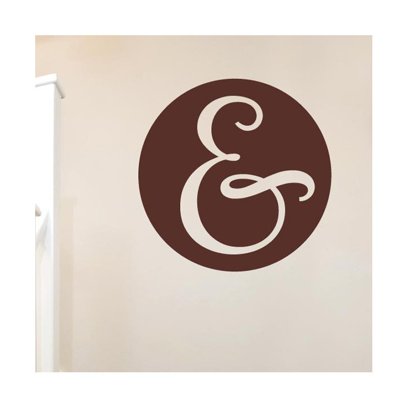 Ampersand In Circle Wall Sticker, Brown