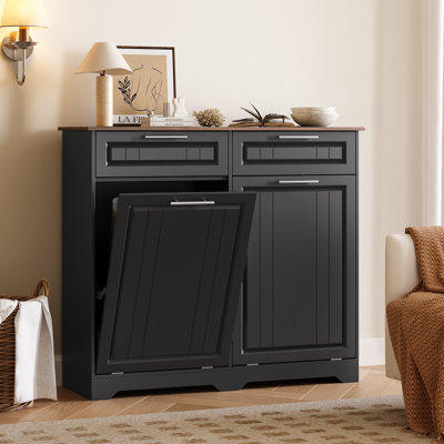 20 Gal Tilt Out Trash Cabinet with Deodorizing Function