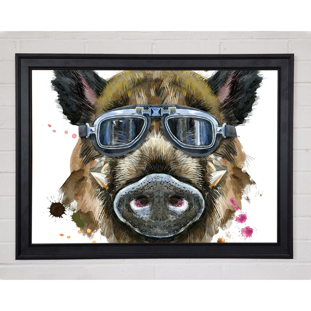 Das Wildschwein mit Brille Gerahmter Druck