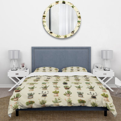 Ensemble de housse de couette Minimalist Succulents IV