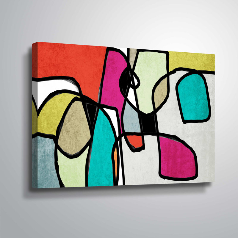 «Vibrant Colorful Abstract IV» de Makris, impression, Toile tendue, H 32 po x l 48 po x P 2 po