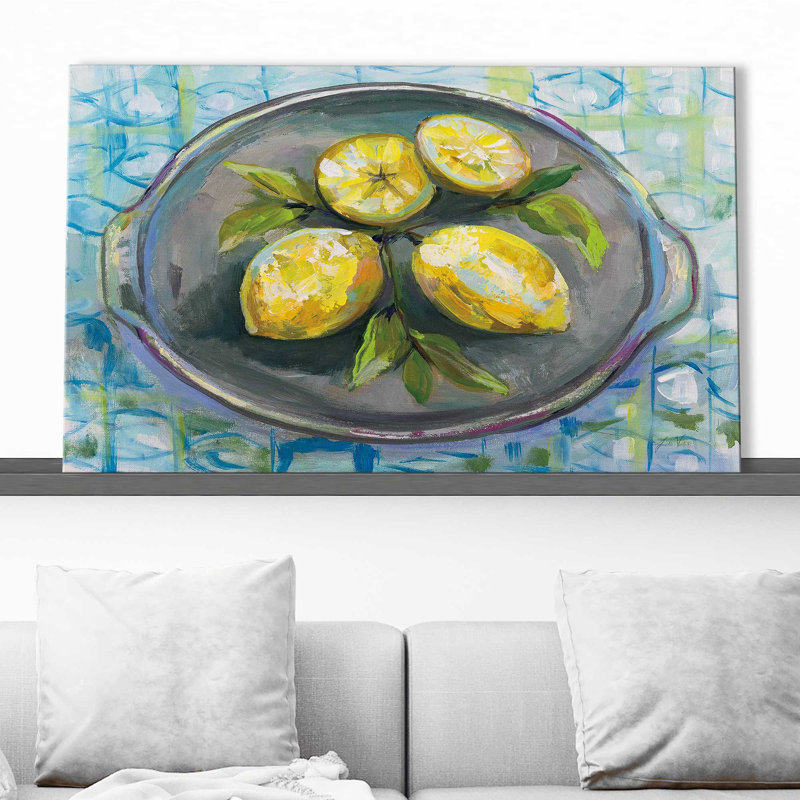 Citrons - Peinture, Toile tendue, H 24 po x l 40 po x P 1,5 po