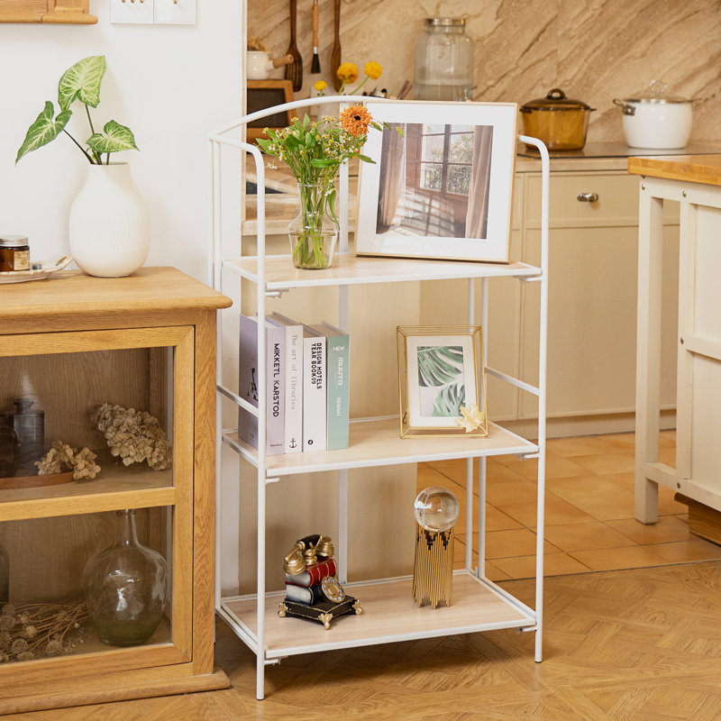 Bibliothèque étagère pliante sans assemblage Lejon, (3 tablettes) H 39,8 po x l 22,4 po x P 12,6 po, Blanc