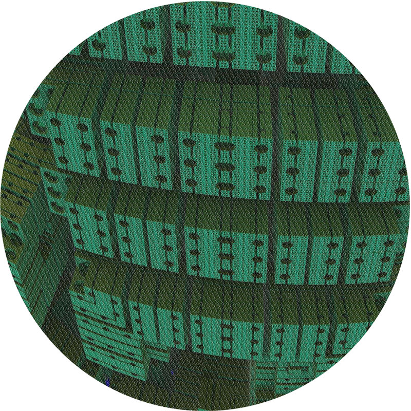Vert abstrait Tapis décoratif, Rond 7 pi