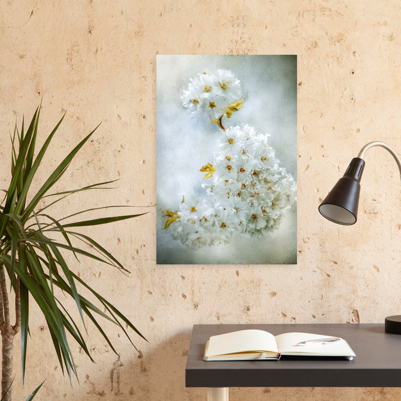 «Delicate White Blossoms Delicate Dreamy Elegant Cherry Flower Nature», art mural, H 24 po x l 16 po