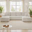 U-Shaped Sectional Sofa with Ottoman & Chaise Lounge, Upholstered Plush Corduroy Fabric Modular Couch for Large Spaces, Compressed Furniture No Assembly Required-1934867104