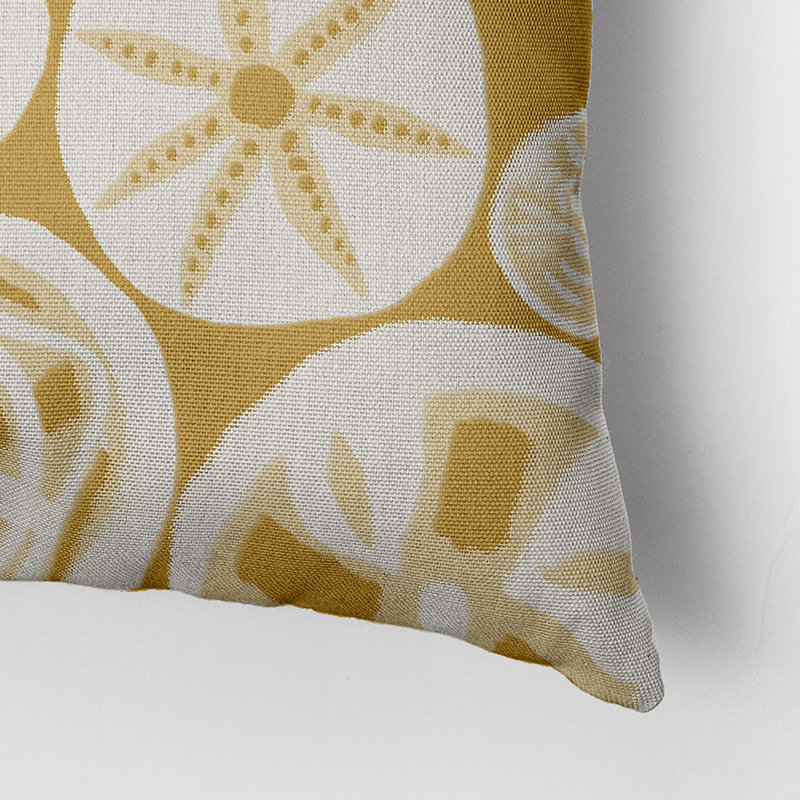 Housse de coussin carrée extérieure/insert, Moutarde