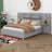 Upholstered Platform Bed With Two Outlets,USB Charging Ports, Two Bedside Pillows And Storage Shelves-105445240-105445247