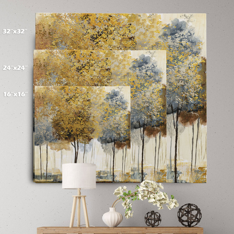 «Metallic Forest I», reproduction sur toile tendue, H 16 po x l 16 po x p 1,5 po