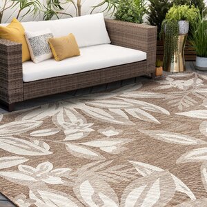 4' x 8' Farrel Floral Brown/Tan Indoor / Outdoor Area Rug