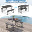 Ensemble de table de pique-nique d'extérieur avec 2 bancs et structure en métal robuste