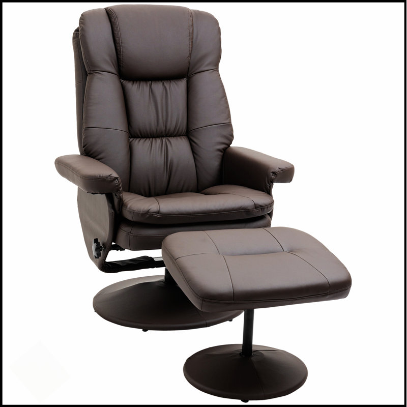 Fauteuil inclinable et pivotant en cuir de polyuréthane avec base enveloppée, parfait pour la détente et des sièges confortables