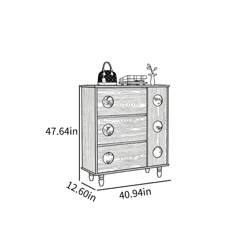 Armoire de rangement pour chaussures Markell, Noyer