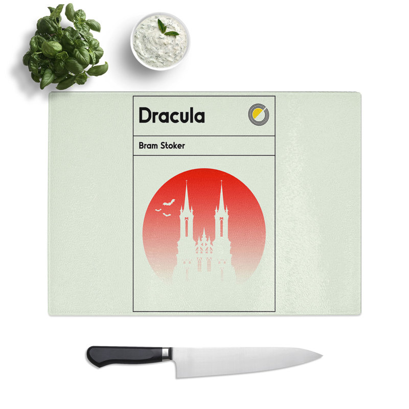 Book Cover Dracula Bram Stoker Chopping Board, 0.4cm H x 20cm W x 28.5cm L