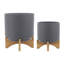 PLATEAU 8/10 po avec support en bois, gris mat-88051611