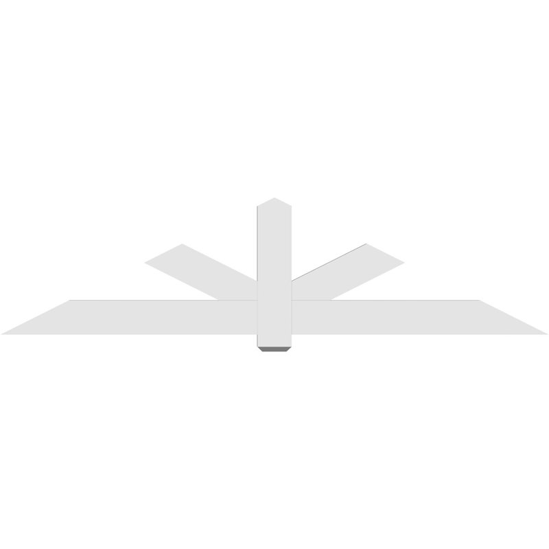 Kennewick Architectural Grade PVC Gable Bracket, 24" H x 96" W (Pitch: 6/12), 2" D x 6" F