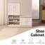 Multi functional Shoe Storage Cabinet with Bench & 7+3 Storage compartment, Adjustable layer board