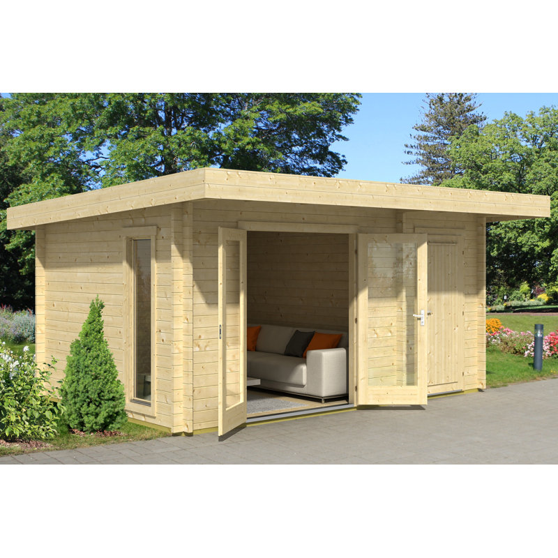 Lasita Chameleon 15 x 10 Ft. Premium 2-Room Log Cabin With Double Glazing (44mm)