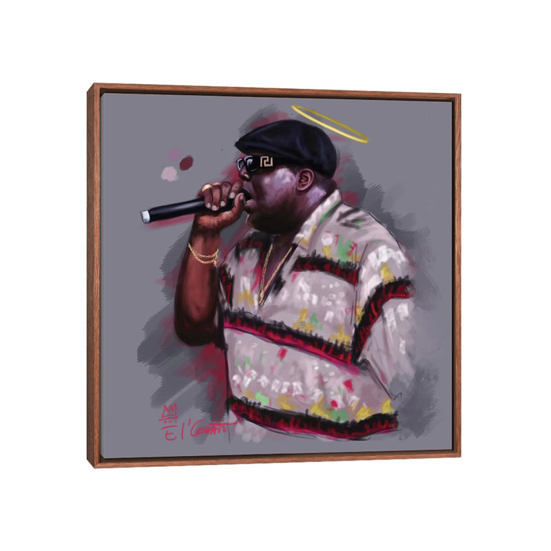 «Biggie» par El'cesart - impression, H 18 po x l 18 po x 1,5 po, Cadre bois classique