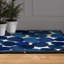 Tapis à motif de cercles lavables I Smooth Stones taille 8 pi x 10 pi, douceur avec envers antidérapant