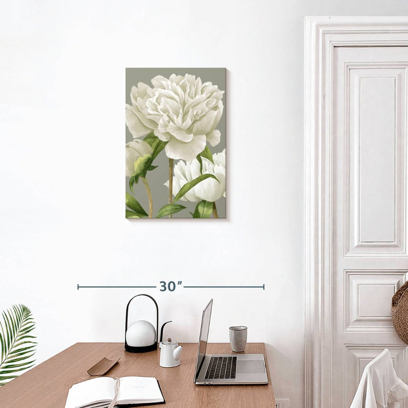 Harnek White Peonies II, 24" H x 16" W