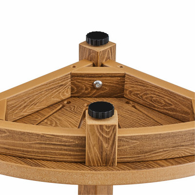 Banc de douche d'angle, hauteur 16,5 po, rayon de 12,8 po, polystyrène imitation grain de bois, 350 lb avec tablette de rangement, résistant à l'eau, tabouret de douche pour la douche intérieure et extérieure, pour la salle de bain, le salon