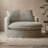 Linen casual round single sofa