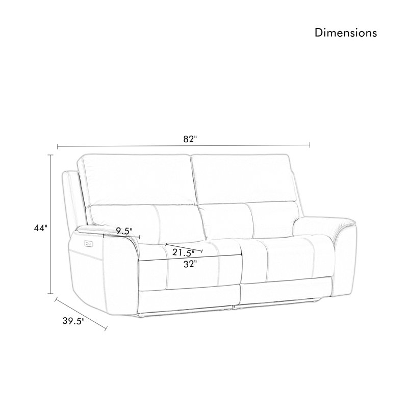 Causeuse inclinable électrique double largeur en cuir véritable avec gravité zéro, appui-tête électrique et soutien lombaire