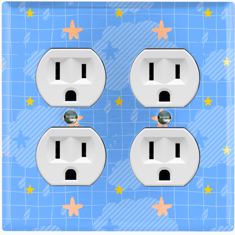 Patterned 2 - Gang Duplex Outlet Standard Wall Plate