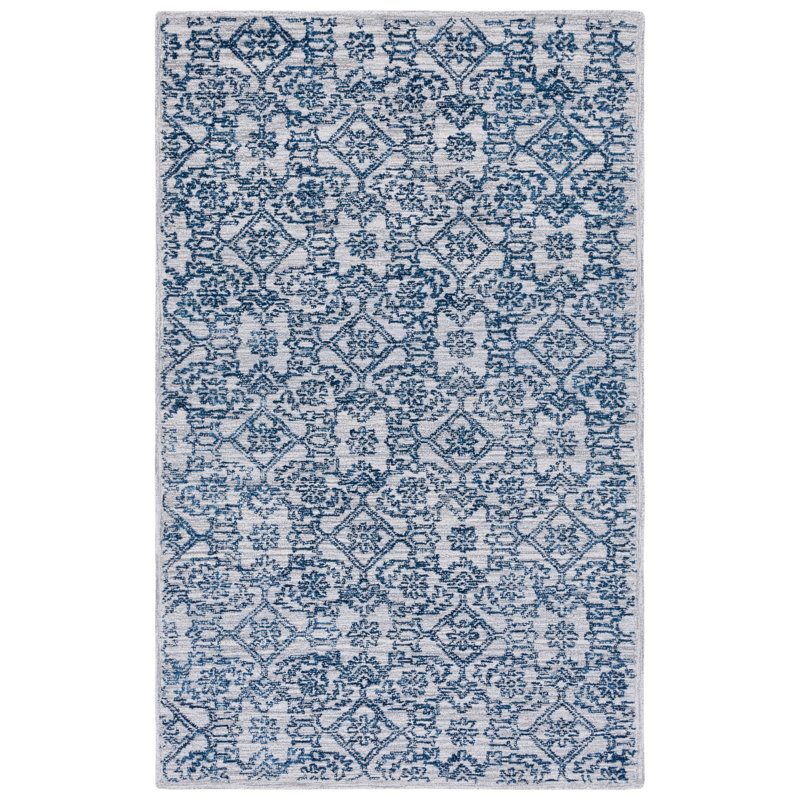 Angeli Hand Tufted Wool And Cotton With Latex Geometric Rug, Rectangle 6' x 9'