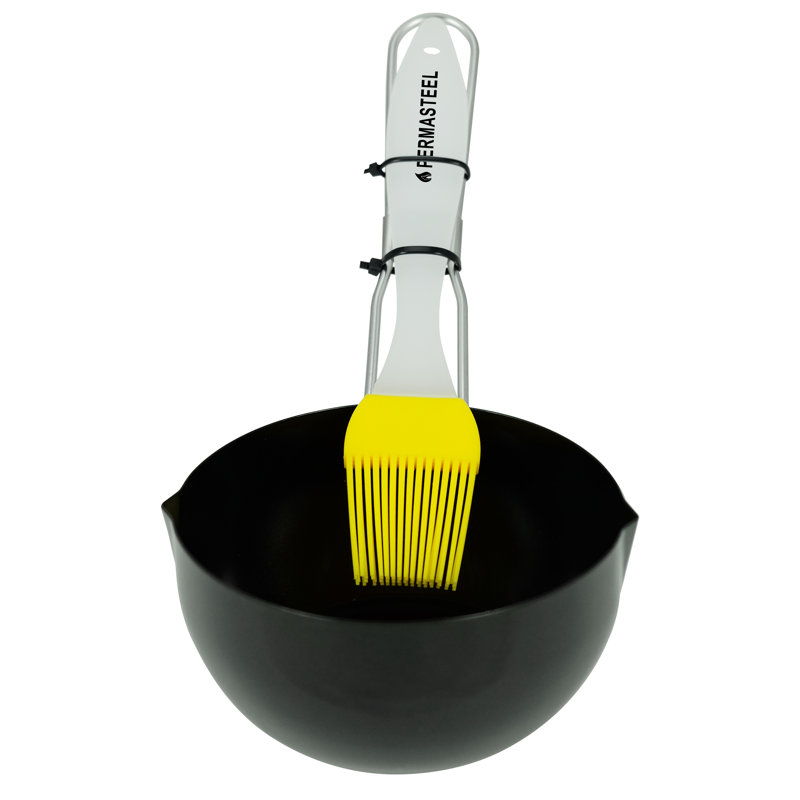 Heat-Resistant Silicone Basting Brush with Bowl