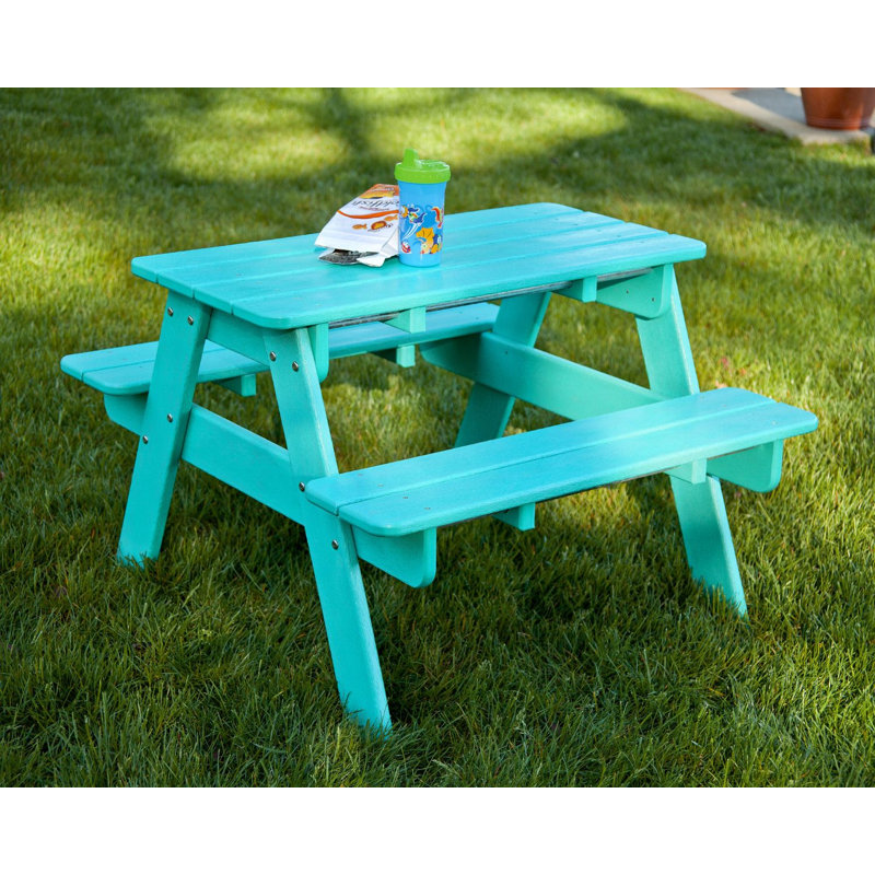 Kids Outdoor Picnic Table, Navy