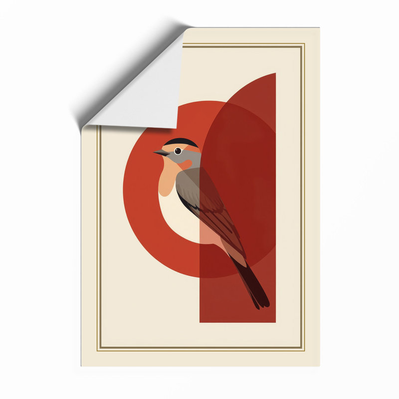 Modernist Bird Study Mid-Century - Framed Print, Unframed, A1 - 84.1 x 59.4 cm