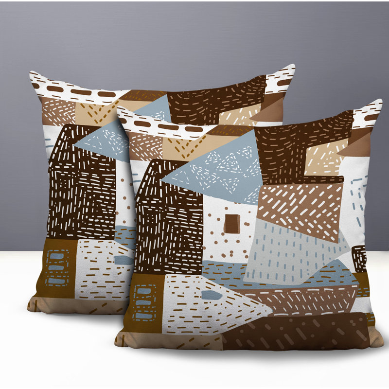 Reversible Throw Pillow, 16x16, Beige