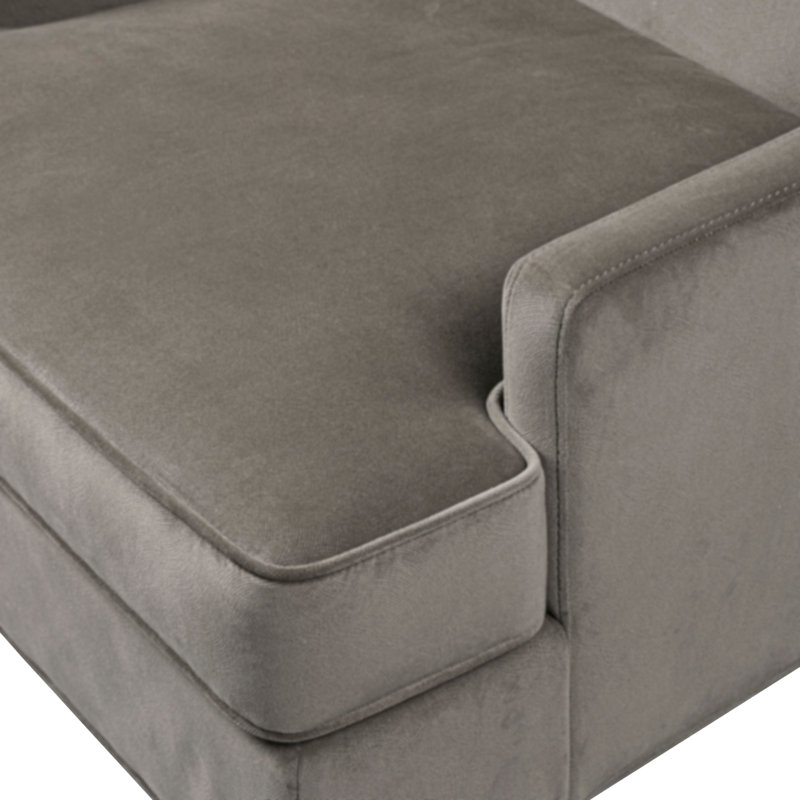 Perry Street Anna Arm Accent Chair, Light Gray Velvet