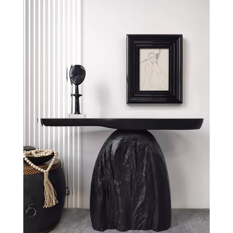 Canapé décoratif irrégulier à plateau ovale en bois massif, H 30,7 po x l 39,4 po x P 13,8 po
