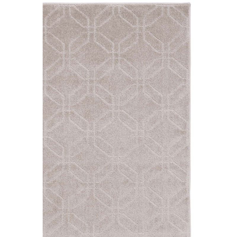 Jahnari Pattern And Solid Performance Geometric Rug, Rectangle 5'3" x 7'6"