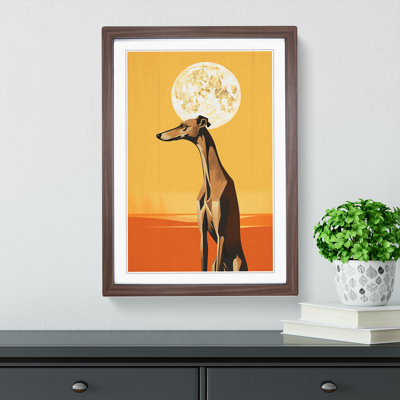 XYZ-FRM-V1223-3537 Greyhound Minimalism - Single Picture Frame Print on Wood