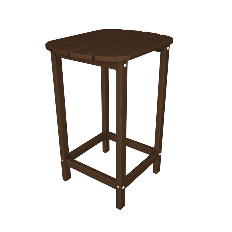 POLYWOOD South Beach 26" Counter Side Table, Mahogany