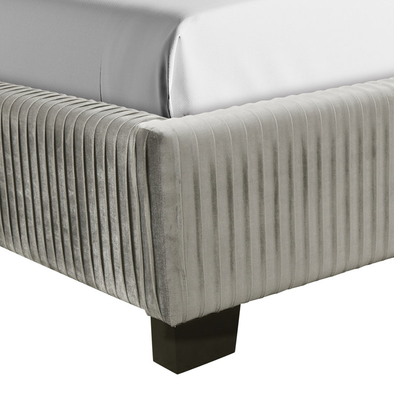 Lit tapissier dans une boîte gris clair, Gris clair, Grand