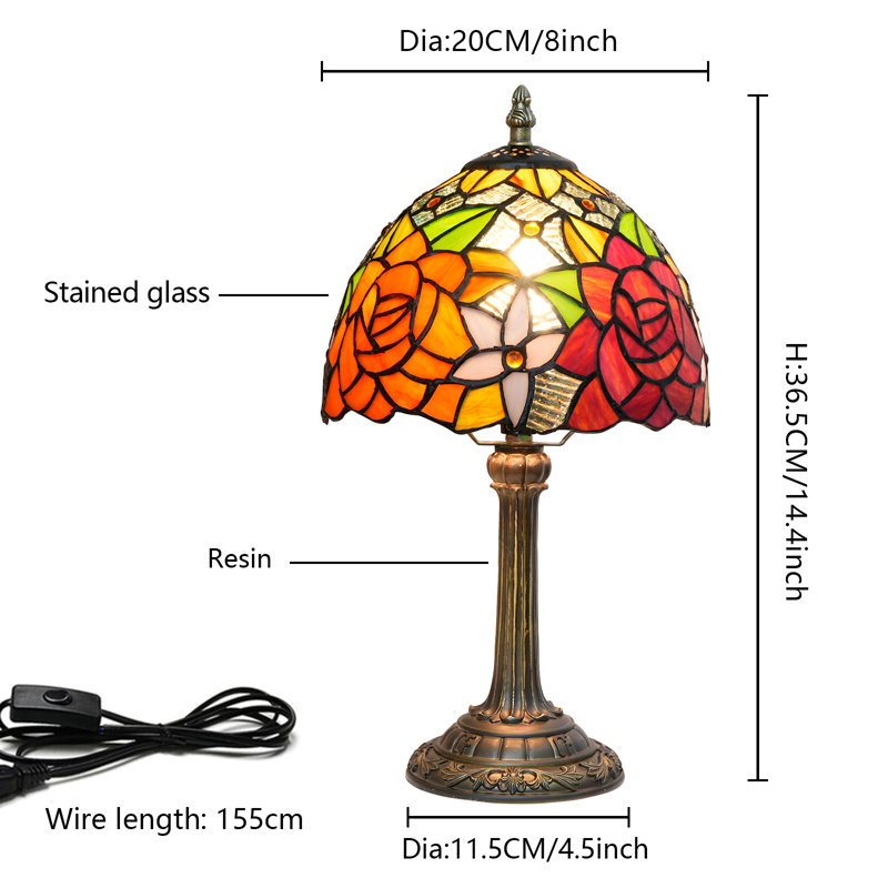 Lampe de table 14 po H Tiffany, Rose