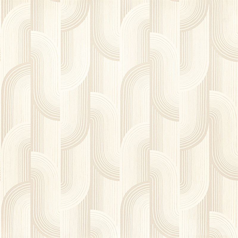 Precious Weaves Collection Geometric Swirls Wallpaper Roll, Cream
