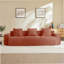 Streamlined Design Deep Seat Modular 4 Seat Boneless Sofa With French Edge Piping,No Assembly Required, Modern Modular 4 - Seat Sofa Couch With Throw Pillows,Velvet Fabric Green-640501220-640501222