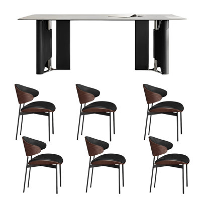 Ensemble de table rectangulaire moderne avec chaises