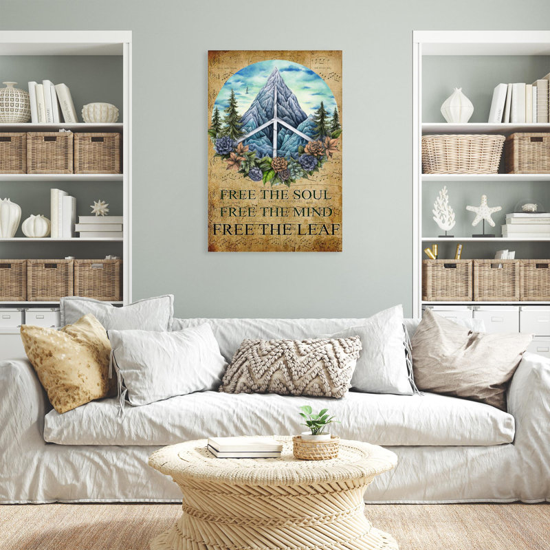 «Khye Peace Sign Free The Soul Free The Mind On», impression sur toile, H 36 po x l 24 po x P 1,25 po