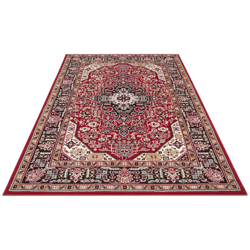 Skazar Isfahan Tufted Red Rug, Rectangle 80cm x 150cm