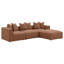 Chaise d'appoint sans accoudoirs en terre cuite avec coussins terracotta-679867168